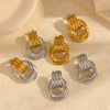 Geometric Stainless Steel Earrings With 18K Gold Electroplating For Women