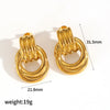 Geometric Stainless Steel Earrings With 18K Gold Electroplating For Women