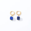Geometric Stainless Steel Earrings With Natural Stone Simple Niche Design High End Style