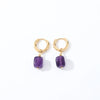 Geometric Stainless Steel Earrings With Natural Stone Simple Niche Design High End Style