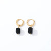 Geometric Stainless Steel Earrings With Natural Stone Simple Niche Design High End Style