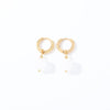 Geometric Stainless Steel Earrings With Natural Stone Simple Niche Design High End Style