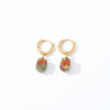 Geometric Stainless Steel Earrings With Natural Stone Simple Niche Design High End Style