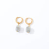 Geometric Stainless Steel Earrings With Natural Stone Simple Niche Design High End Style