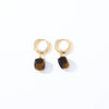 Geometric Stainless Steel Earrings With Natural Stone Simple Niche Design High End Style