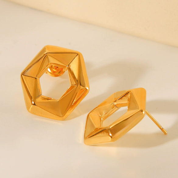 Geometric Stainless Steel Electroplated Women's Earrings