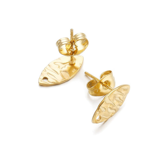 Geometric Stainless Steel Embossed Butterfly Flower Heartshaped Electroplated Earrings Accessories