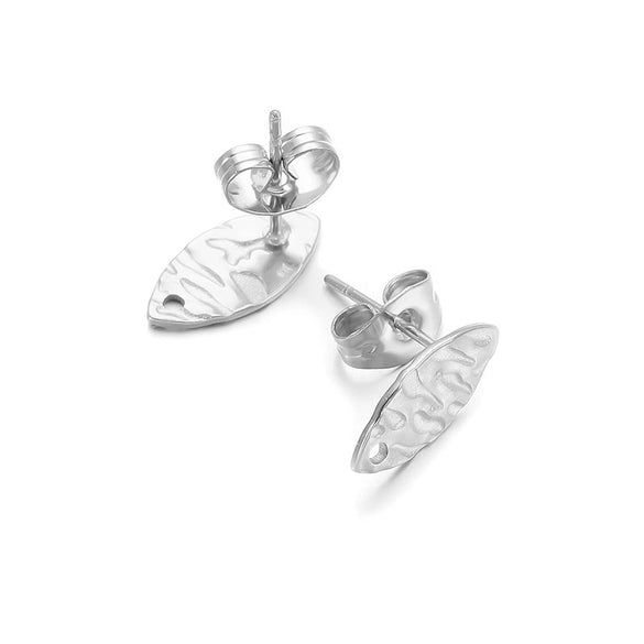 Geometric Stainless Steel Embossed Butterfly Flower Heartshaped Electroplated Earrings Accessories
