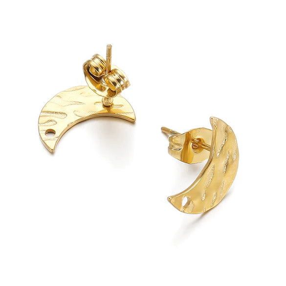 Geometric Stainless Steel Embossed Butterfly Flower Heartshaped Electroplated Earrings Accessories