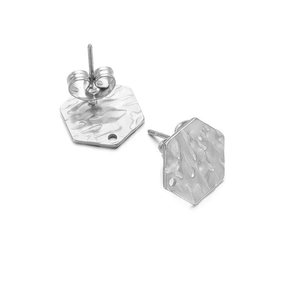 Geometric Stainless Steel Embossed Butterfly Flower Heartshaped Electroplated Earrings Accessories