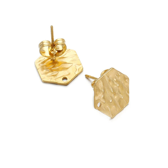 Geometric Stainless Steel Embossed Butterfly Flower Heartshaped Electroplated Earrings Accessories