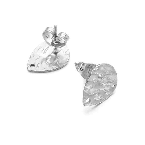 Geometric Stainless Steel Embossed Butterfly Flower Heartshaped Electroplated Earrings Accessories