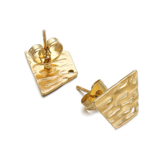 Geometric Stainless Steel Embossed Butterfly Flower Heartshaped Electroplated Earrings Accessories