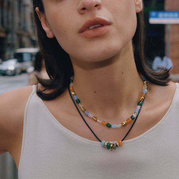 Geometric Stainless Steel Necklace With Pvd Gold Plating Regular Chain And Lobster Clasp For Women