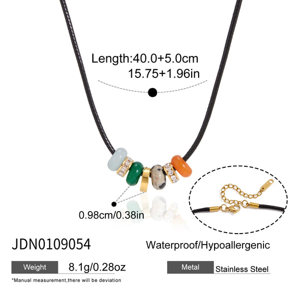 Geometric Stainless Steel Necklace With Pvd Gold Plating Regular Chain And Lobster Clasp For Women