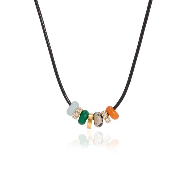 Geometric Stainless Steel Necklace With Pvd Gold Plating Regular Chain And Lobster Clasp For Women