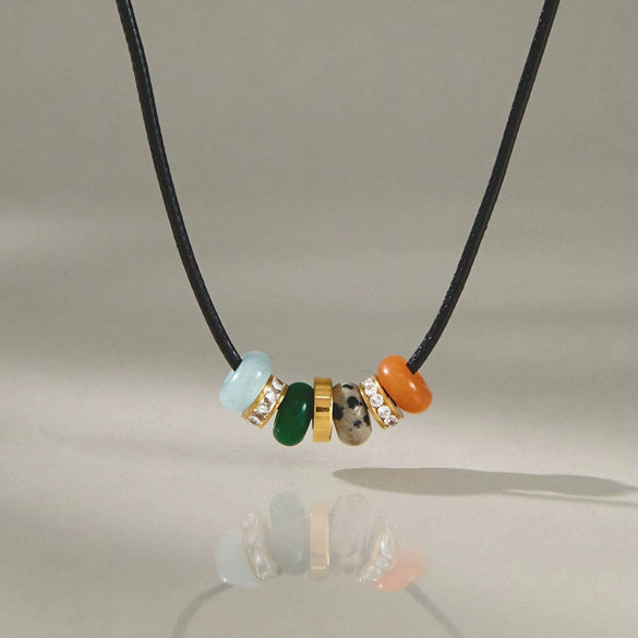 Geometric Stainless Steel Necklace With Pvd Gold Plating Regular Chain And Lobster Clasp For Women