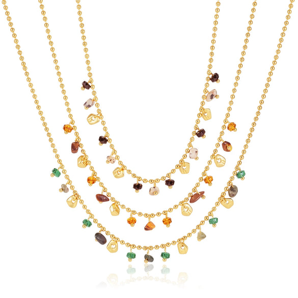 Geometric Stainless Steel Pendant Necklace With Pvd Vacuum Gold Plating And Regular Chain For Women