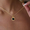 Geometric Stainless Steel Pendant Necklace With Pvd Vacuum Gold Plating And Regular Chain For Women