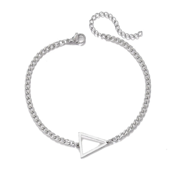 Geometric Stainless Steel Triangle Bracelet Handmade Design