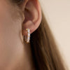 Geometric Stainless Steel Zircon Clip On Earrings For Women Elegant Electroplated Non Fading Light Luxury Jewelry