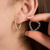 Geometric Stainless Steel Zircon Clip On Earrings For Women Elegant Electroplated Non Fading Light Luxury Jewelry