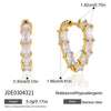 Geometric Stainless Steel Zircon Clip On Earrings For Women Elegant Electroplated Non Fading Light Luxury Jewelry