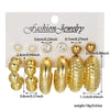 Geometric Stud Earrings Set Imitation Pearl Dot Diamond Elegant Electroplated Women's Jewelry