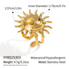 Geometric Sun Earrings And Ring Set For Girls High End Jewelry Accessories In Stainless Steel With Electroplating Niche Style