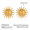 Geometric Sun Earrings And Ring Set For Girls High End Jewelry Accessories In Stainless Steel With Electroplating Niche Style