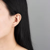 Geometric T Shaped Diamond Studded Earrings In S925 Sterling Silver With Electroplated Finish