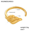 Geometric Texture Open Ring Titanium Steel 18K Gold Plated Jewelry
