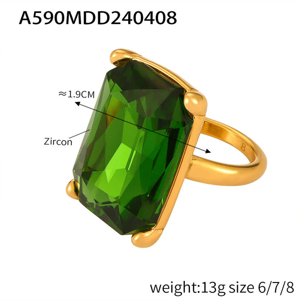 Geometric 316L Stainless Steel Goldplated Ring Unisex Electroplated Design