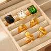 Geometric 316L Stainless Steel Goldplated Ring Unisex Electroplated Design