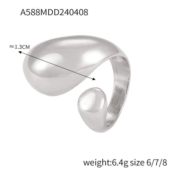 Geometric 316L Stainless Steel Goldplated Ring Unisex Electroplated Design
