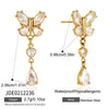 Geometric Titanium Steel Pearl Earrings For Women Minimalist Electroplated Stainless Steel Fashion Jewelry