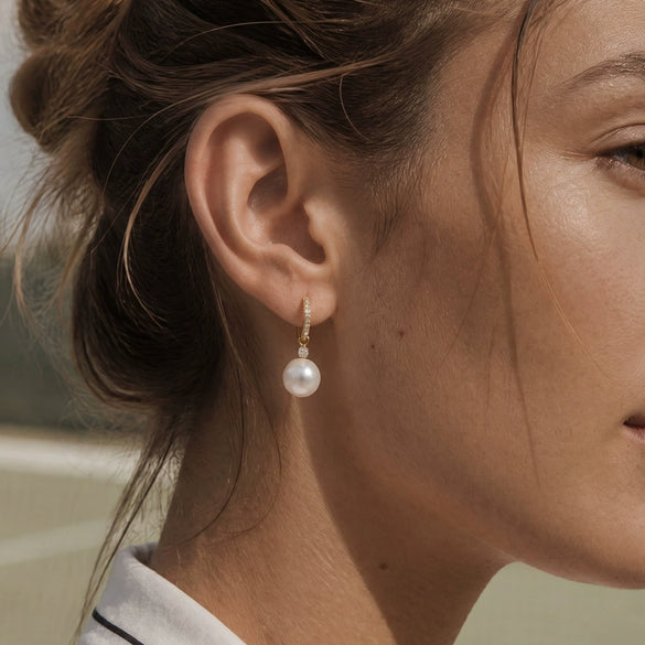 Geometric Titanium Steel Pearl Earrings For Women Minimalist Electroplated Stainless Steel Fashion Jewelry