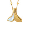 Geometric Titanium Steel Pendant Necklace With White Seashell Inlay Electroplated Fashion Accessories