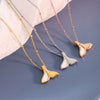 Geometric Titanium Steel Pendant Necklace With White Seashell Inlay Electroplated Fashion Accessories