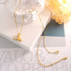 Geometric Titanium Steel Pendant Necklace With White Seashell Inlay Electroplated Fashion Accessories