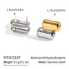 Geometric Trendy Fashion Colorblocking Texture Design Stainless Steel Light Luxury Stud Earrings Vacuum Electroplating Nonfading