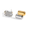 Geometric Trendy Fashion Colorblocking Texture Design Stainless Steel Light Luxury Stud Earrings Vacuum Electroplating Nonfading