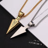 Geometric Triangle Spearhead Pendant Necklace Alloy Electroplated Snake Chain Unisex Fashion Jewelry