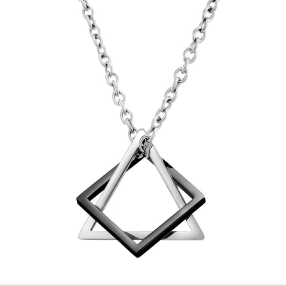 Geometric Triangle Sweater Chain Necklace Set With Electroplated Alloy Ushaped Pendant Unisex Fashion Jewelry