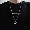 Geometric Triangle Sweater Chain Necklace Set With Electroplated Alloy Ushaped Pendant Unisex Fashion Jewelry
