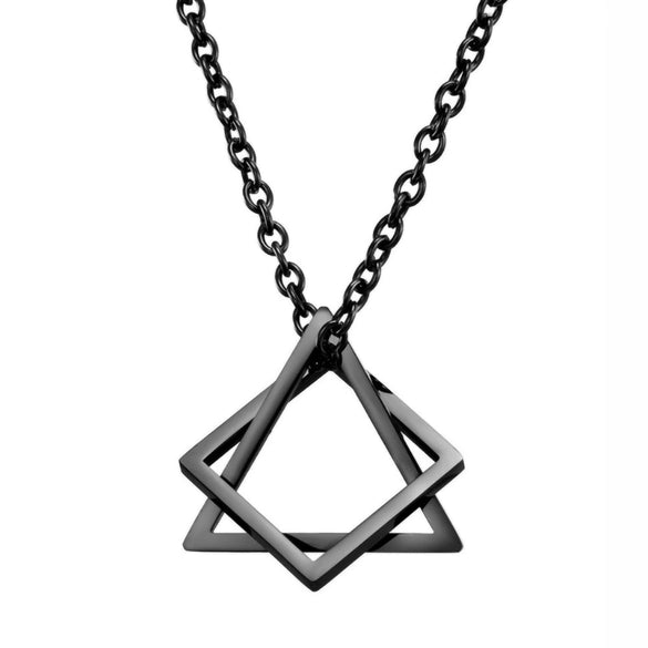 Geometric Triangle Sweater Chain Necklace Set With Electroplated Alloy Ushaped Pendant Unisex Fashion Jewelry