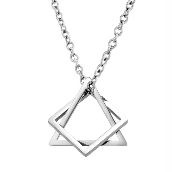 Geometric Triangle Sweater Chain Necklace Set With Electroplated Alloy Ushaped Pendant Unisex Fashion Jewelry
