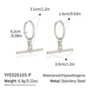 Geometric Tshaped Zircon Pendant Earrings With Stainless Steel Posts And Pvd Vacuum Gold Plated Finish For Women