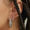 Geometric Twisted Design Earrings With Silver Needle And Copper Electroplated Retro Simple Earrings For Women
