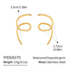 Geometric Twisted Stainless Steel Stud Earrings With Teardrop Zircon Accents Minimalist 18K Goldplated Jewelry For Women